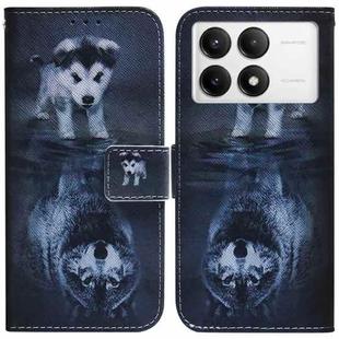 For Xiaomi Redmi K70 Pro / K70 Coloured Drawing Flip Leather Phone Case(Wolf and Dog)