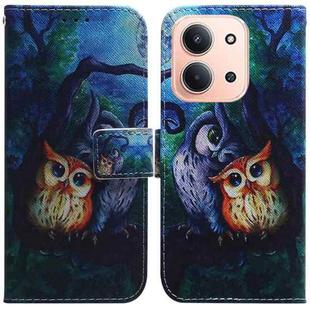 For Redmi 15C 4G 173.1mm / 15C 5G 173.1mm Coloured Drawing Flip Leather Phone Case(Oil Painting Owl)