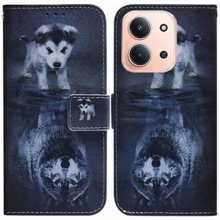 For Redmi 15C 4G 173.1mm / 15C 5G 173.1mm Coloured Drawing Flip Leather Phone Case(Wolf and Dog)