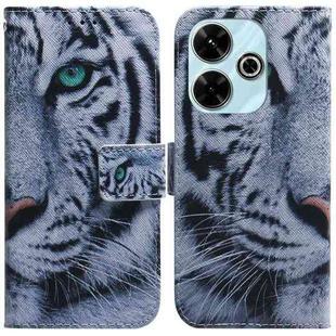 For Xiaomi Poco M6 4G Coloured Drawing Flip Leather Phone Case(Tiger)