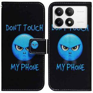 For Xiaomi Poco F6 Pro Coloured Drawing Flip Leather Phone Case(Anger)