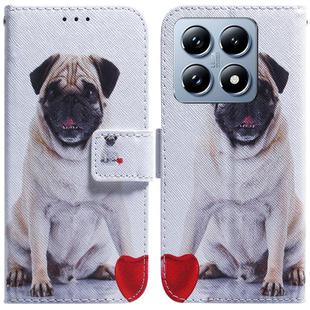 For Xiaomi 14T Pro Coloured Drawing Flip Leather Phone Case(Pug)