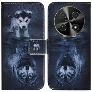 For Huawei nova 12i 4G Global Coloured Drawing Flip Leather Phone Case(Wolf and Dog)