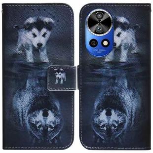 For Huawei nova 12 Ultra Coloured Drawing Flip Leather Phone Case(Wolf and Dog)