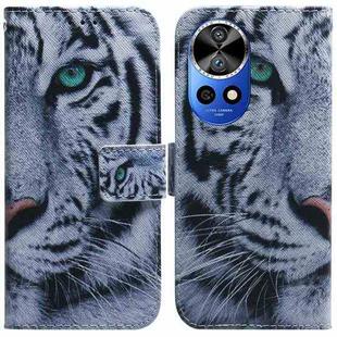 For Huawei nova 12 Pro Coloured Drawing Flip Leather Phone Case(Tiger)