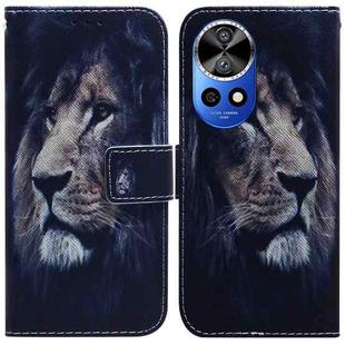 For Huawei nova 12 Pro Coloured Drawing Flip Leather Phone Case(Lion)