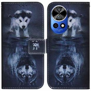 For Huawei nova 12 Pro Coloured Drawing Flip Leather Phone Case(Wolf and Dog)