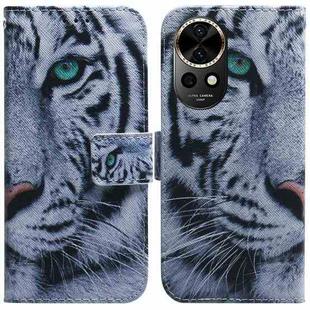 For Huawei nova 12 Coloured Drawing Flip Leather Phone Case(Tiger)