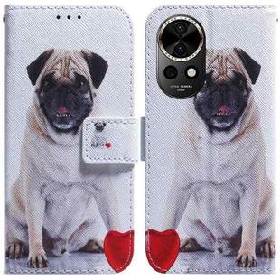 For Huawei nova 12 Coloured Drawing Flip Leather Phone Case(Pug)