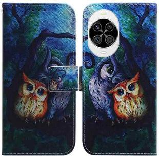 For Huawei nova 14 Coloured Drawing Flip Leather Phone Case(Oil Painting Owl)