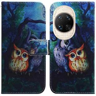 For Huawei nova 14 Ultra Coloured Drawing Flip Leather Phone Case(Oil Painting Owl)