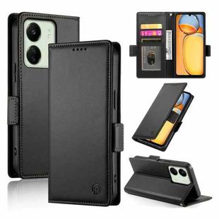 For Xiaomi Redmi 13C 4G / Redmi 13R Side Buckle Magnetic Frosted Leather Phone Case(Black)