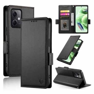 For Xiaomi Redmi Note 12 Global India Side Buckle Magnetic Frosted Leather Phone Case(Black)