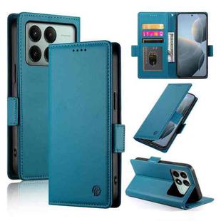 For Xiaomi Poco X6 Pro 5G Global Side Buckle Magnetic Frosted Leather Phone Case(Blue)