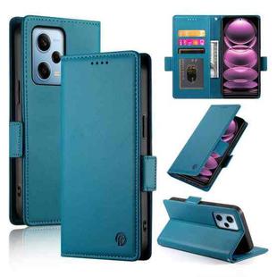 For Xiaomi Redmi Note 12 Pro Speed Side Buckle Magnetic Frosted Leather Phone Case(Blue)