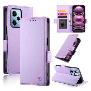 For Xiaomi Redmi Note 12 Pro Speed Side Buckle Magnetic Frosted Leather Phone Case(Purple)