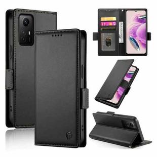 For Xiaomi Redmi Note 12S 4G Side Buckle Magnetic Frosted Leather Phone Case(Black)