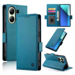 For Xiaomi Redmi Note 13 4G Side Buckle Magnetic Frosted Leather Phone Case(Blue)