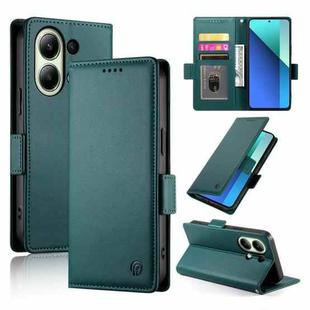 For Xiaomi Redmi Note 13 4G Side Buckle Magnetic Frosted Leather Phone Case(Dark Green)