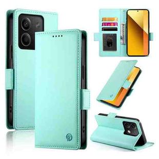 For Xiaomi Redmi Note 13 5G Side Buckle Magnetic Frosted Leather Phone Case(Mint Green)