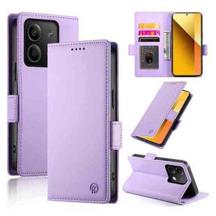 For Xiaomi Redmi Note 13 5G Side Buckle Magnetic Frosted Leather Phone Case(Purple)