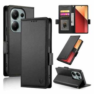 For Xiaomi Redmi Note 13 Pro 4G Side Buckle Magnetic Frosted Leather Phone Case(Black)