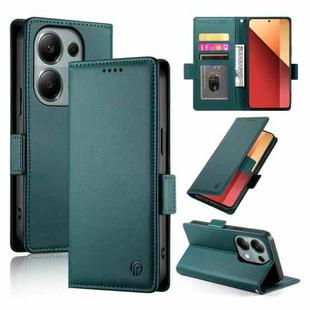 For Xiaomi Redmi Note 13 Pro 4G Side Buckle Magnetic Frosted Leather Phone Case(Dark Green)