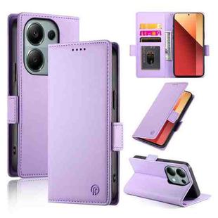 For Xiaomi Redmi Note 13 Pro 4G Side Buckle Magnetic Frosted Leather Phone Case(Purple)