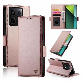 For Xiaomi Redmi Note 13 Pro 5G Side Buckle Magnetic Frosted Leather Phone Case(Rose Gold)