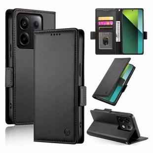 For Xiaomi Redmi Note 13 Pro 5G Side Buckle Magnetic Frosted Leather Phone Case(Black)