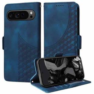 For Google Pixel 9 Pro XL Embossed Rhombus Starry Leather Phone Case(Blue)