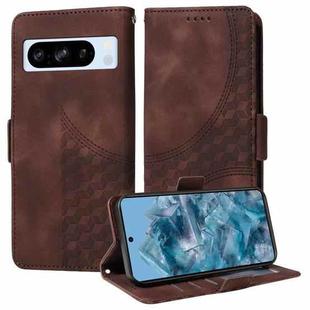 For Google Pixel 8 Pro Embossed Rhombus Starry Leather Phone Case(Brown)