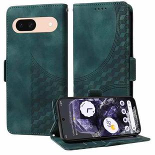 For Google Pixel 8a Embossed Rhombus Starry Leather Phone Case(Green)