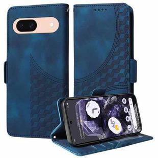 For Google Pixel 8a Embossed Rhombus Starry Leather Phone Case(Blue)