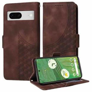 For Google Pixel 7 Embossed Rhombus Starry Leather Phone Case(Brown)