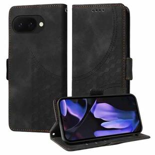 For Google Pixel 9a Embossed Rhombus Starry Leather Phone Case(Black)