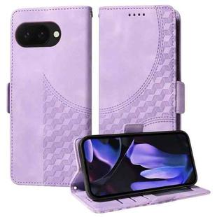 For Google Pixel 9a Embossed Rhombus Starry Leather Phone Case(Purple)