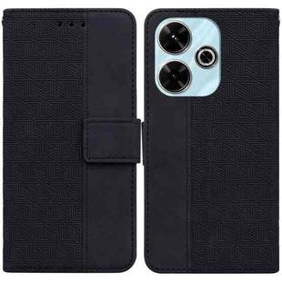 For Xiaomi Redmi 13 4G Geometric Embossed Leather Phone Case(Black)