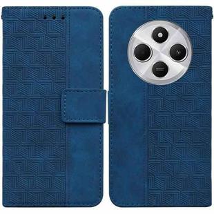 For Redmi 14C 4G Geometric Embossed Leather Phone Case(Blue)