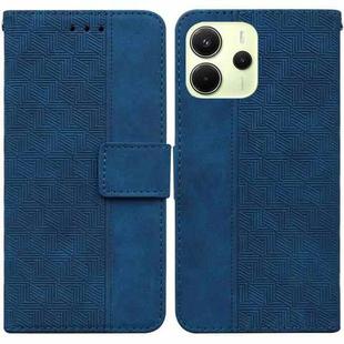For Redmi Note 14 4G 163.25mm Geometric Embossed Leather Phone Case(Blue)