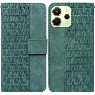 For Redmi Note 14 4G 164.84mm Geometric Embossed Leather Phone Case(Green)