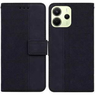 For Redmi Note 14 4G 164.84mm Geometric Embossed Leather Phone Case(Black)