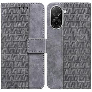 For Redmi A5 4G 173.3mm Geometric Embossed Leather Phone Case(Grey)