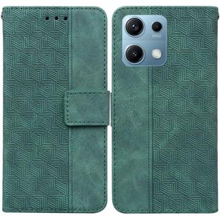 For Redmi Note 14S 4G Geometric Embossed Leather Phone Case(Green)