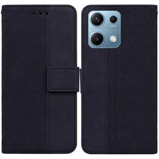 For Redmi Note 14S 4G Geometric Embossed Leather Phone Case(Black)