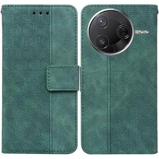 For Redmi K80 / K80 Pro / Xiaomi Poco F7 Pro Geometric Embossed Leather Phone Case(Green)