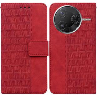 For Redmi K80 / K80 Pro / Xiaomi Poco F7 Pro Geometric Embossed Leather Phone Case(Red)