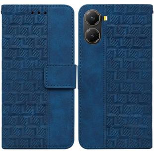For Redmi Turbo 4 / Xiaomi Poco X7 Pro Geometric Embossed Leather Phone Case(Blue)