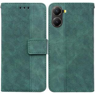 For Redmi Turbo 4 / Xiaomi Poco X7 Pro Geometric Embossed Leather Phone Case(Green)