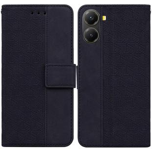 For Redmi Turbo 4 / Xiaomi Poco X7 Pro Geometric Embossed Leather Phone Case(Black)